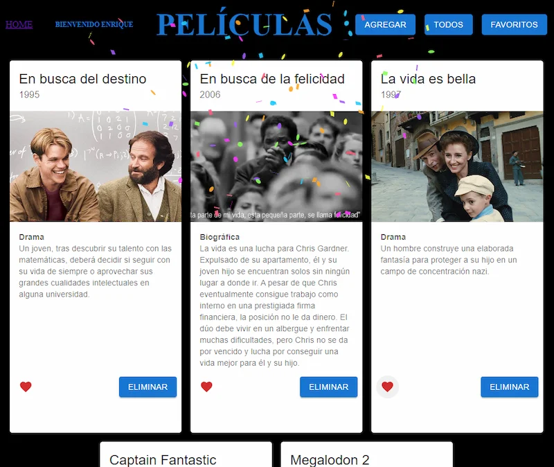 Vista previa del sitio web de películas